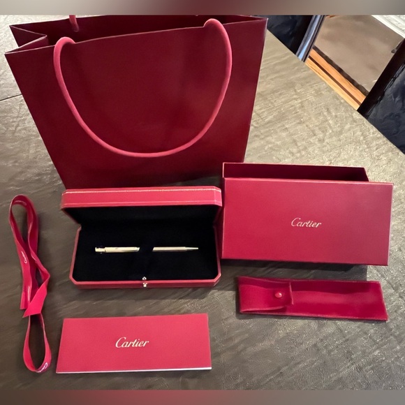 CARTIER Santo De Cartier Gold Ballpoint Pen with certificate of authenticity